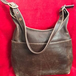 Vintage Coach Brown Leather Hobo Shoulder Bag